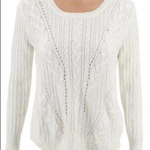 SO Heritage White Knit Sweater Sz S